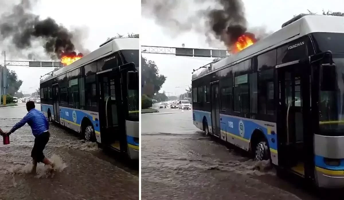 Алматыда жолаушылар троллейбусы өртенді