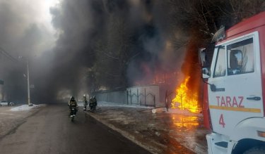 Тараз базарындағы өрт сөндірілді