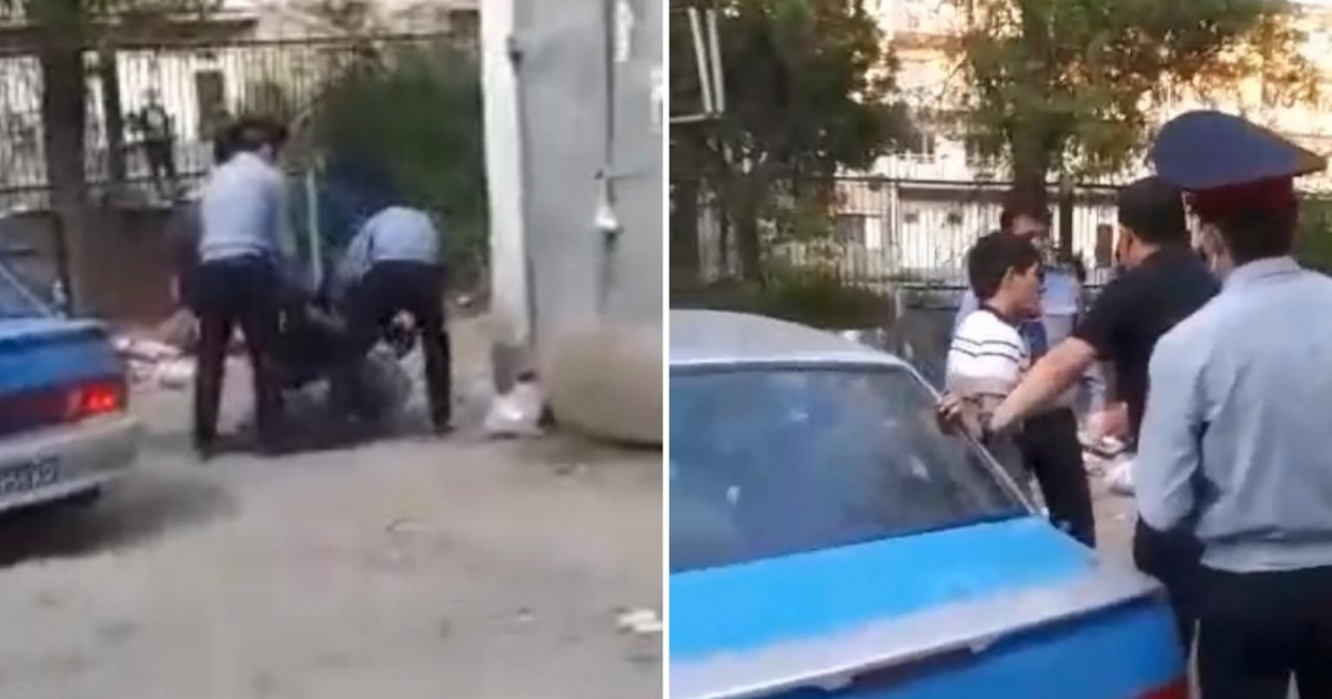 Кентауда маскасыз жүрген тұрғынды тоқтатқан полицей жарақат алды (видео)