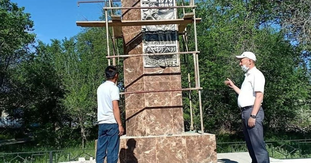 Соғыстан қаза тапқан ардагерлерге арналған ескерткіш жөнделді