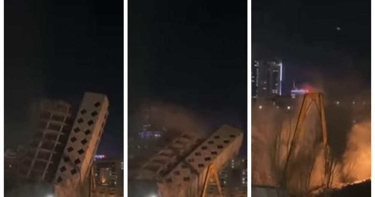 Елорда орталығындағы ғимарат опырылып түсті (ВИДЕО)