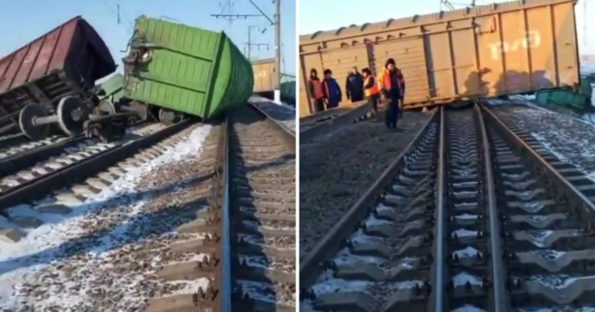 Қарағандыда пойыздың 12 вагоны рельстен шығып кетті (ВИДЕО)