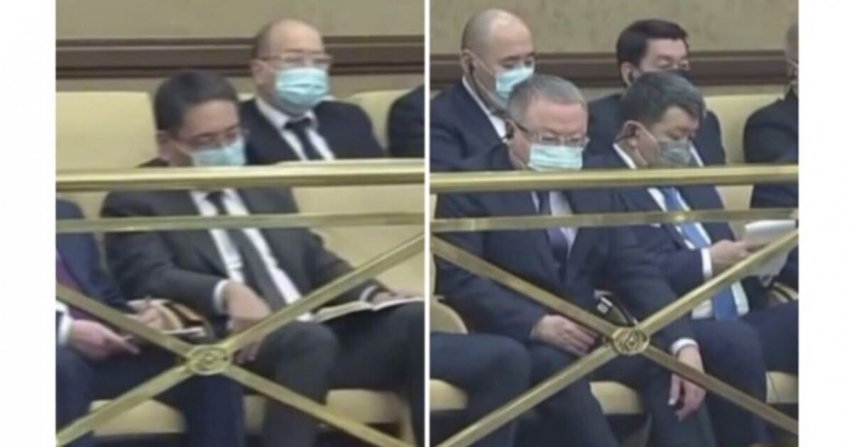 Әкімдер Жолдау кезінде ұйықтап отырған (ВИДЕО)