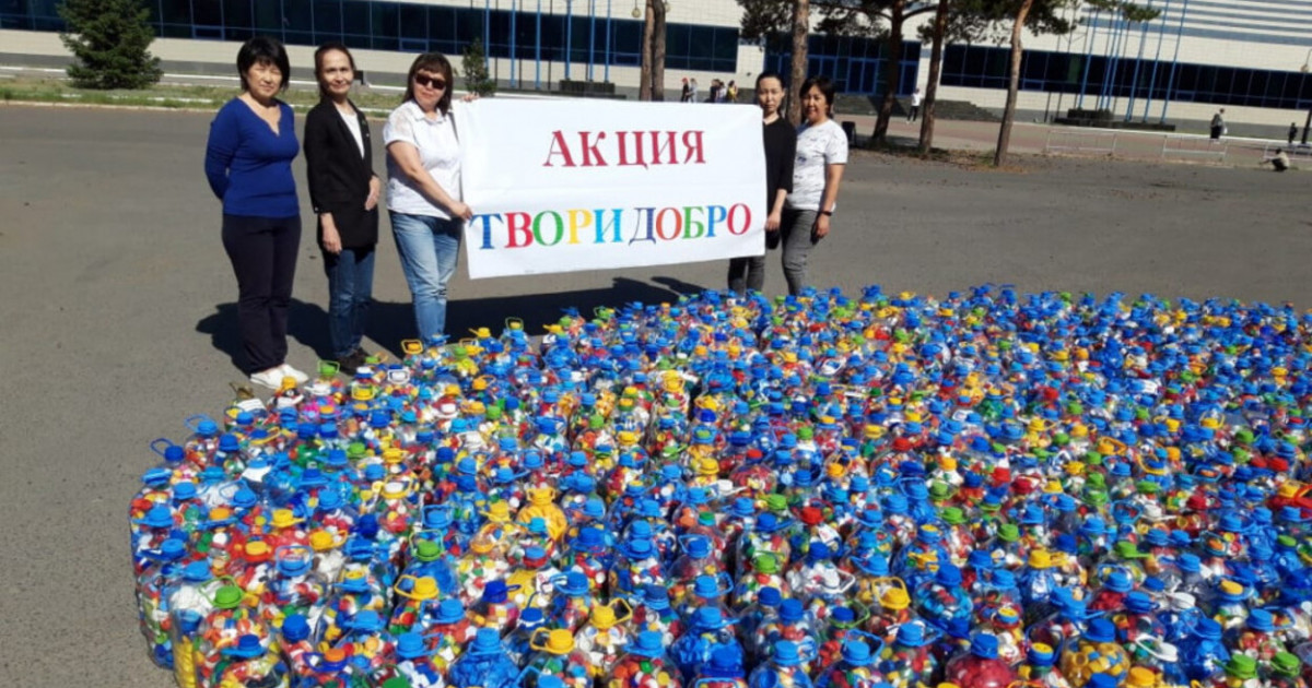 Павлодарлық оқушылар екі миллионға жуық пластик қақпағын жинады