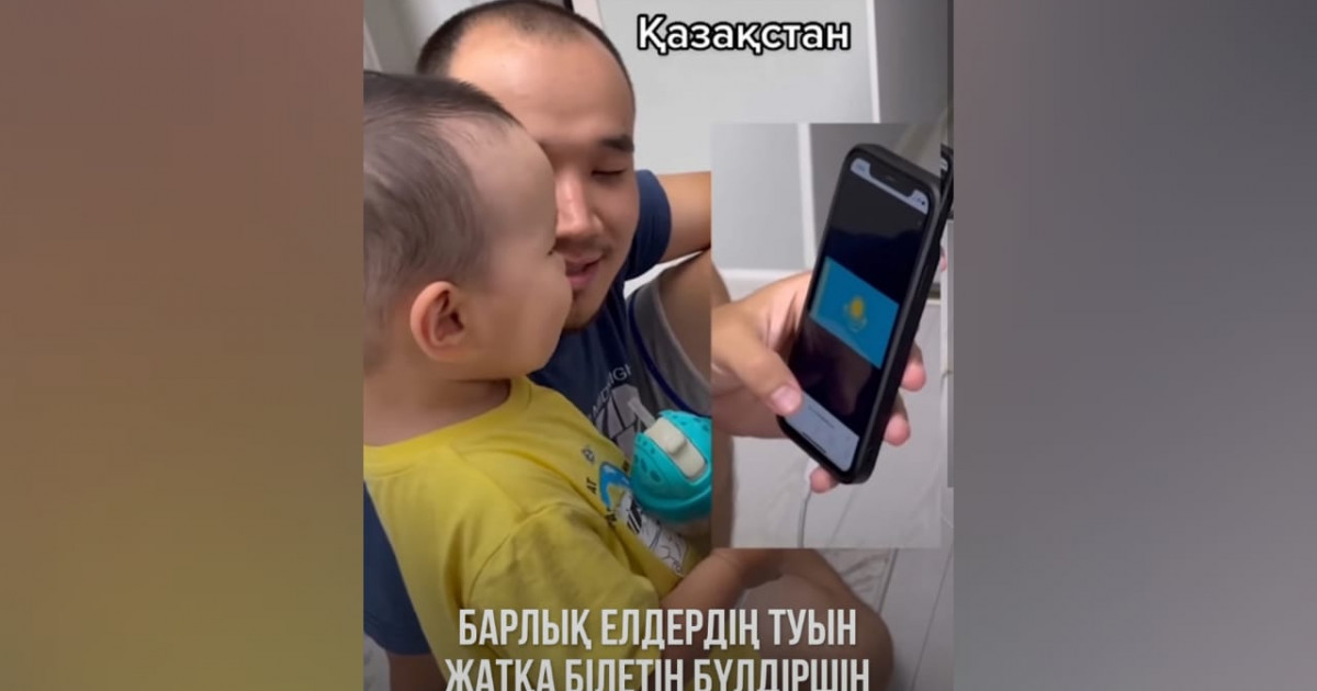 Бір жастағы сәби барлық елдің туын жатқа біледі
