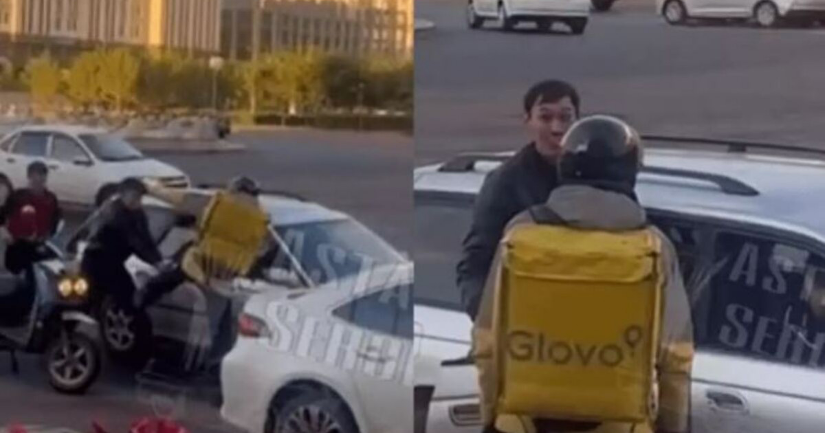 Елордада курьерді ағашпен ұрған жігіттің видеосы тарады