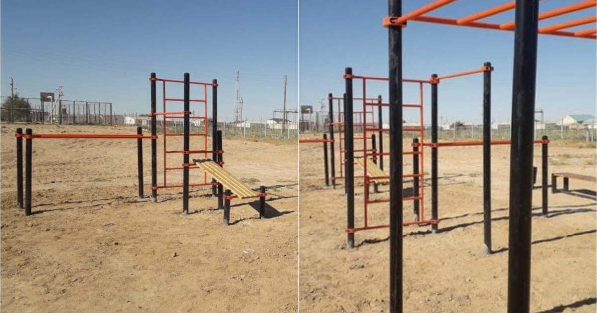 Қызан ауылындағы мектепте «Street workout» спорт алаңы салынды
