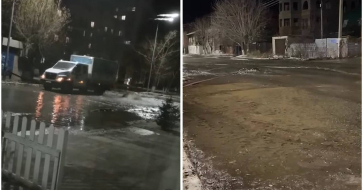 Петропавлда құбыр жарылып, тұрғындар сусыз қалды (ВИДЕО)