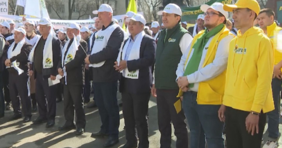 «Ауыл» партиясы Алматы қаласында бейбіт шеру өткізді