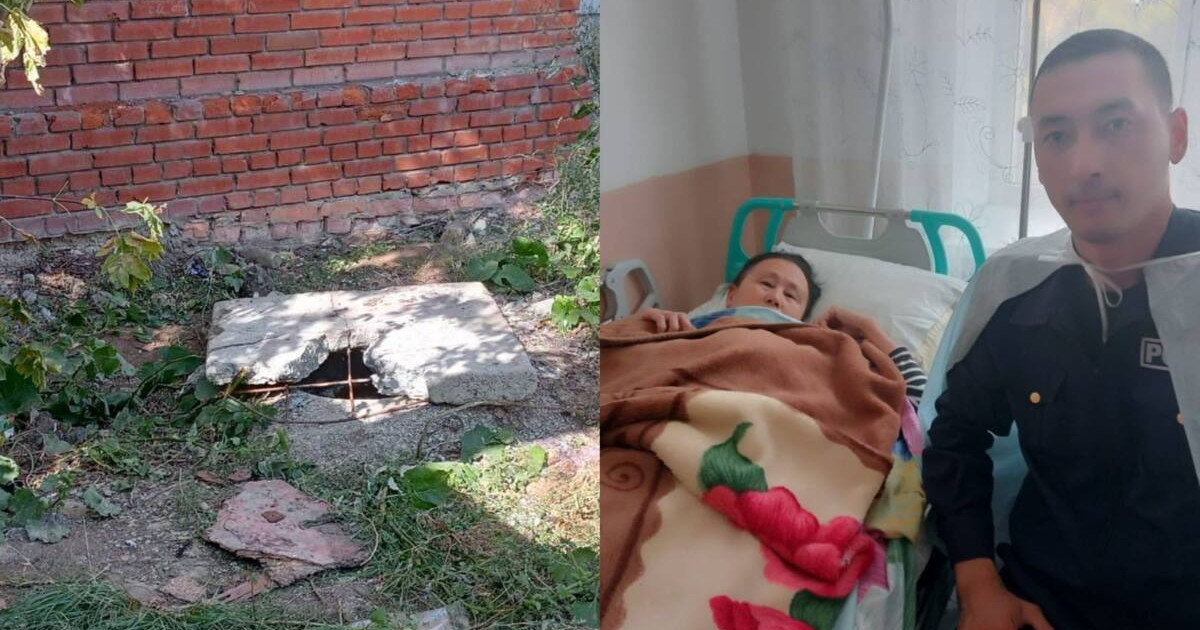 Арқалықта полицейлер кәріз құдығына құлап кеткен әйелді құтқарды