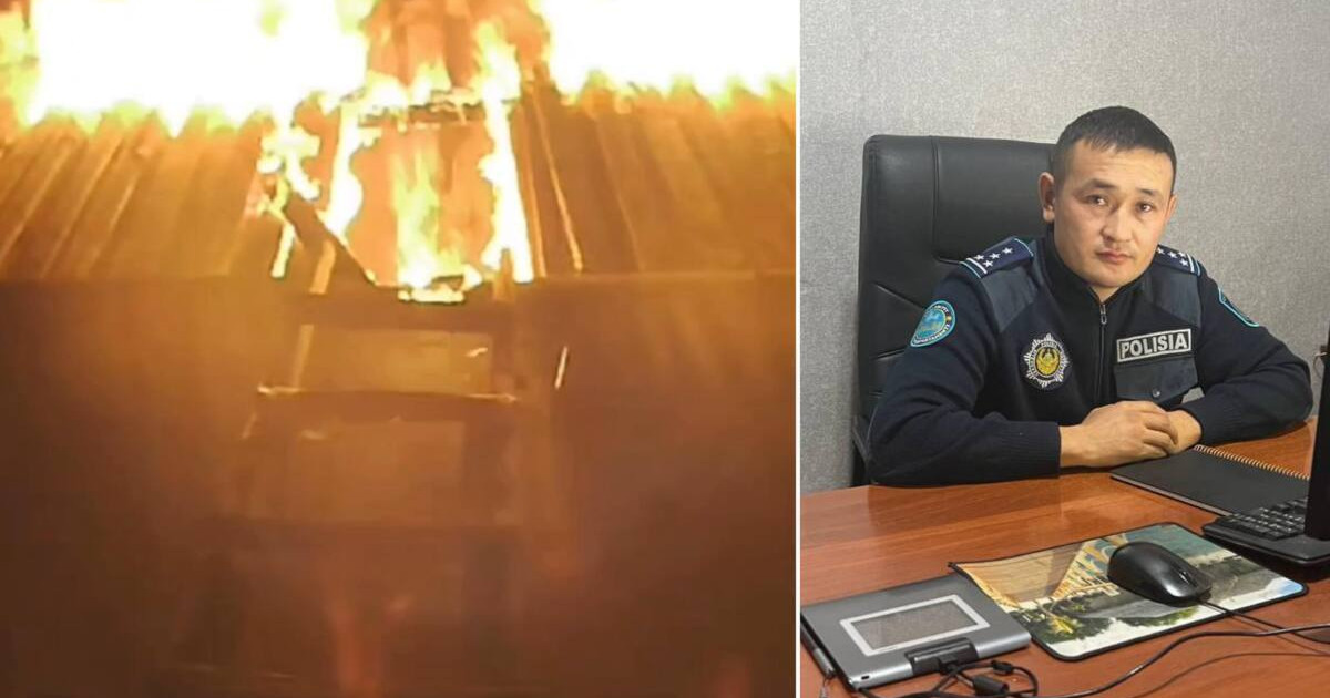 Абай облысында полицей бір отбасыны өрттен құтқарып қалды (ВИДЕО)