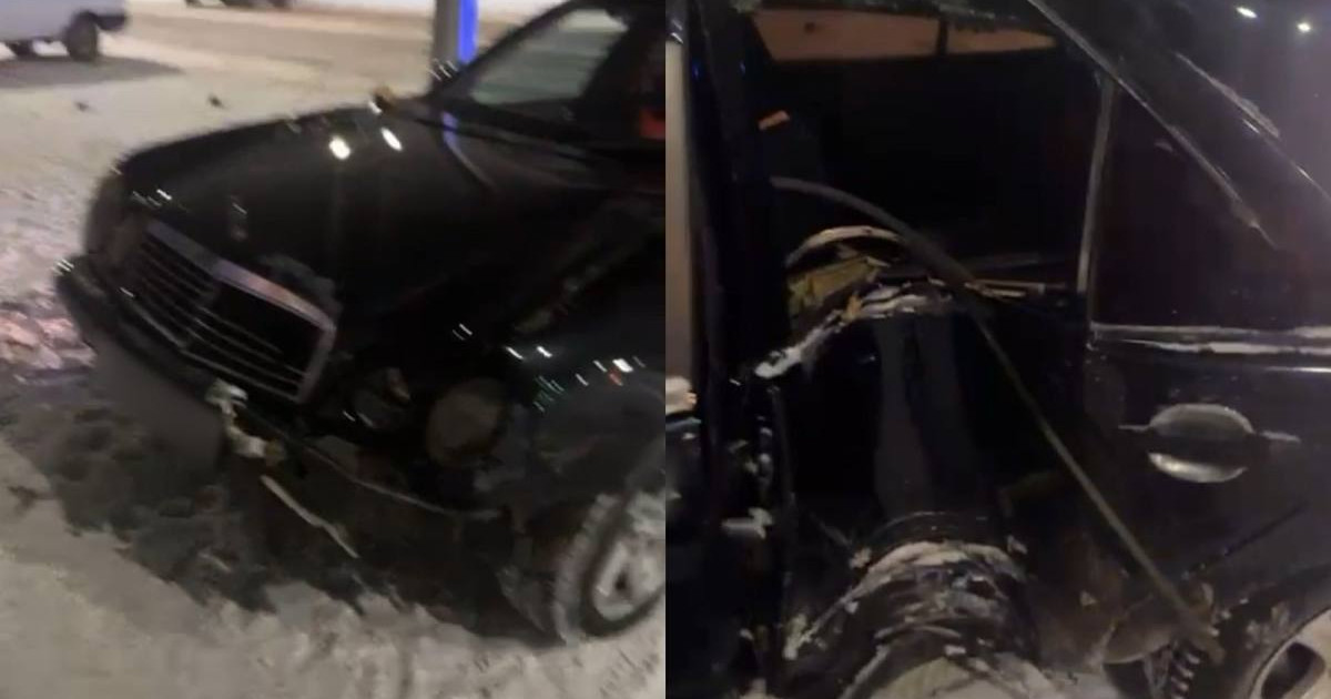 Астанада мас азамат өзгенің көлігін айдап кетіп, бағанға соғылды