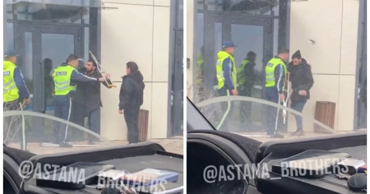 Астанада мүгедектігі бар азамат полиция қызметкерін балдақпен ұрмақ болды (ВИДЕО)