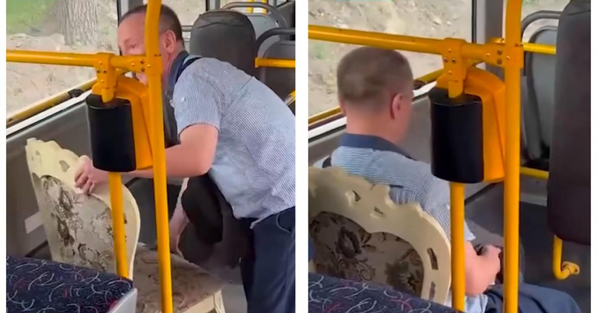 Желіде автобусқа өз орындығымен кірген жолаушының әрекеті талқыланып жатыр (ВИДЕО)