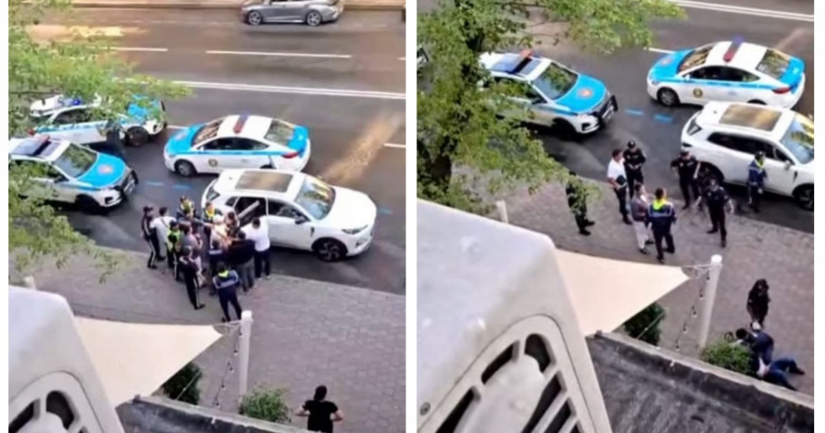 Алматыда көшедегі жанжал видеоға түсіп қалды: Бірнеше адам ұсталды