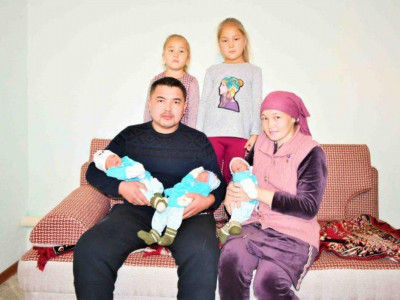 Жамбыл облысында Аман, Есен, Жүрсін есімді үшем дүниеге келді
