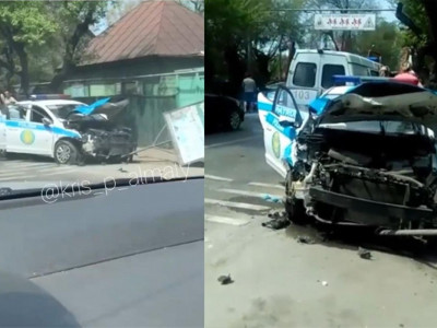 Полиция көлігімен соқтығысқан жүргізушінің ісі тергелуде