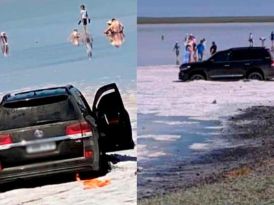Көбейтұз көліне көлігімен кіріп кеткен азаматқа айыппұл салынды
