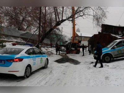 Алматыда жүк көлігі аударылып, жүргізуші көз жұмды
