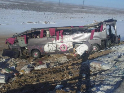 Балқаш маңында аударылған автобуста 8 адам зардап шекті
