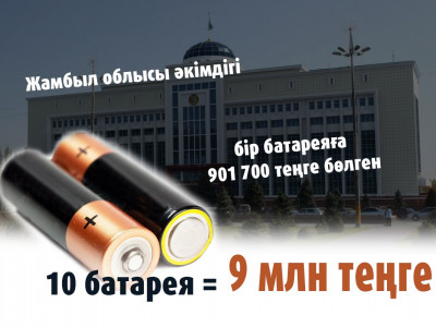 Жамбыл облысы әкімдігі бір батареяға 901 700 теңге бөлген