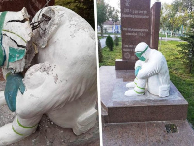 Таразда бұзақылар дәрігерлерге арналған ескерткішті бұзып кетті