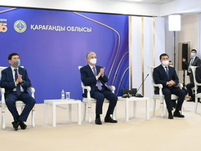 Президент Қарағанды облысындағы полиметалл кен байыту фабрикасын іске қосу рәсіміне қатысты