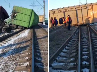 Қарағандыда пойыздың 12 вагоны рельстен шығып кетті (ВИДЕО)