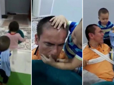 Мүгедек әкесіне күтім жасаған егіздер қазнет қолданушыларын сүйсіндірді (ВИДЕО)