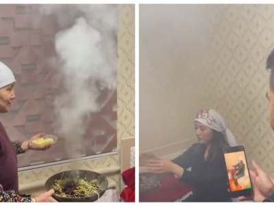 Жаңа түскен келінге заманауи әже ағылшын тілінде бата берді (ВИДЕО)