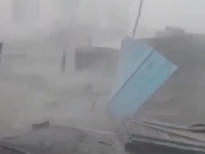 Павлодарда дүлей дауыл тұрды