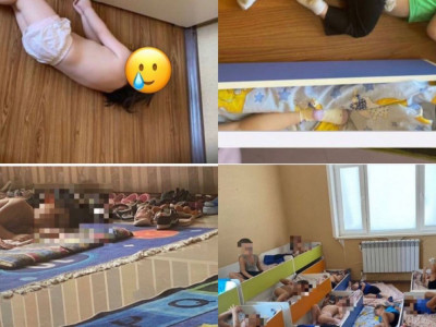 Ақтаудағы балабақшада еденде ұйықтаған балалардың суреті тарады