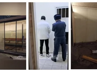 Астанада мас ер адам жылы аялдаманың әйнегін сындырды