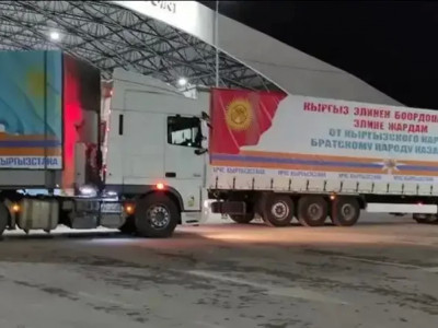 Қырғыз Республикасы жіберген гуманитарлық көмек көліктері Түркістанға жетті