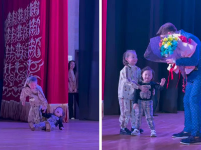 Сәкен Майғазиевтің ән кешінде сахнаға жатып алған бүлдіршін жұртты күлдірді (ВИДЕО)
