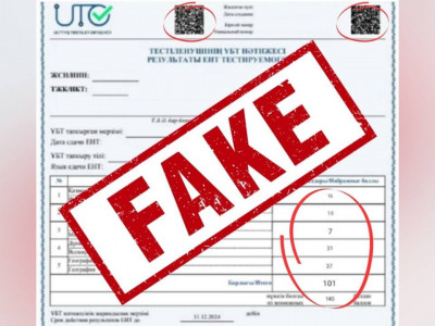 Жалған ҰБТ сертификатын жасаған 10 адам анықталды