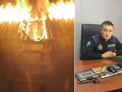 Абай облысында полицей бір отбасыны өрттен құтқарып қалды (ВИДЕО)