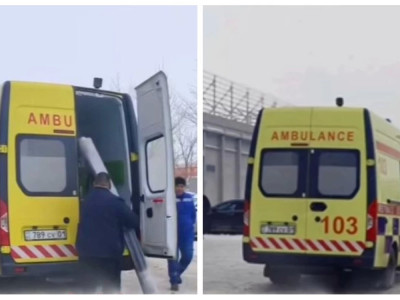 Астанада жедел жәрдем көлігі базардан кілем тасыған