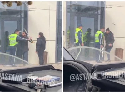 Астанада мүгедектігі бар азамат полиция қызметкерін балдақпен ұрмақ болды (ВИДЕО)