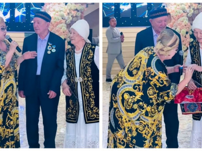 Мақпал Жүнісова тағы бір бриллиант сақинасын өзге адамға сыйлады (ВИДЕО)