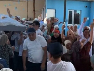 Желіде кейуананы ақтық сапарға ақша шашып шығарып салған видео тарады