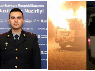 «Запастағы аға лейтенант»: Бакуде ер адам өз көлігін өртеп жіберді