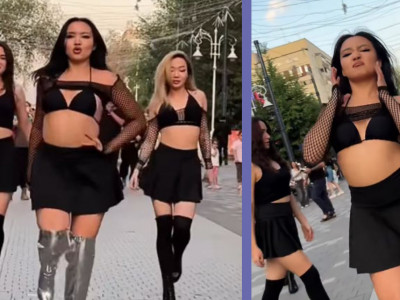 Алматы көшесінде ұятсыз би билеген бір топ қыз қамауға алынды