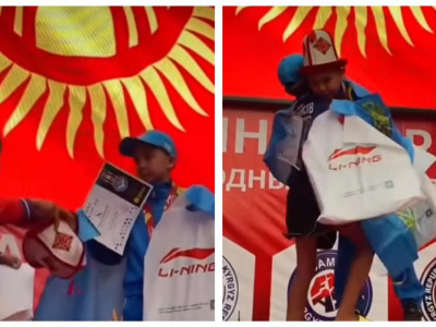 Қазақ спортшысына құрмет көрсеткен қырғыз баласы елді сүйсінтті (ВИДЕО)