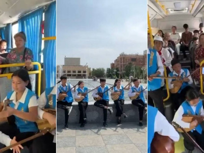 Ұлттық домбыра күні: қызылордалық оқушылар қоғамдық көліктерде күй орындады