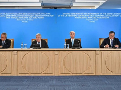 Президент пен Антониу Гутерриш Алматы қаласындағы БҰҰ өңірлік орталығына барды