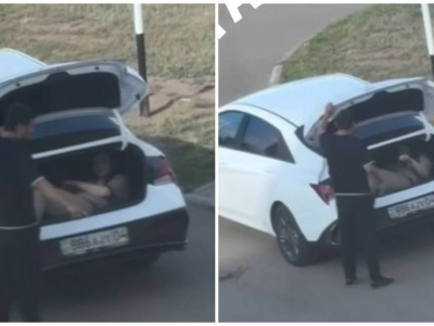 Астаналық ер адам әйелді көліктің жүк салғышына салып, алып кеткен (ВИДЕО)