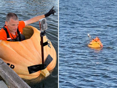 Америкалық фермер асқабақтан қайық жасап, рекорд жаңартты