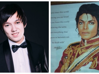 Димаш Майкл Джексонның қолы қойылған постерге ие болды