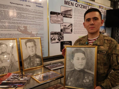 Ерлікке тағзым: Сарбаздар салған батырлар портреті Ұлттық ұлан музейіне қойылды